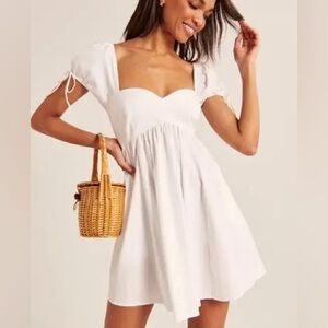 White Abercrombie Babydoll Mini Dress